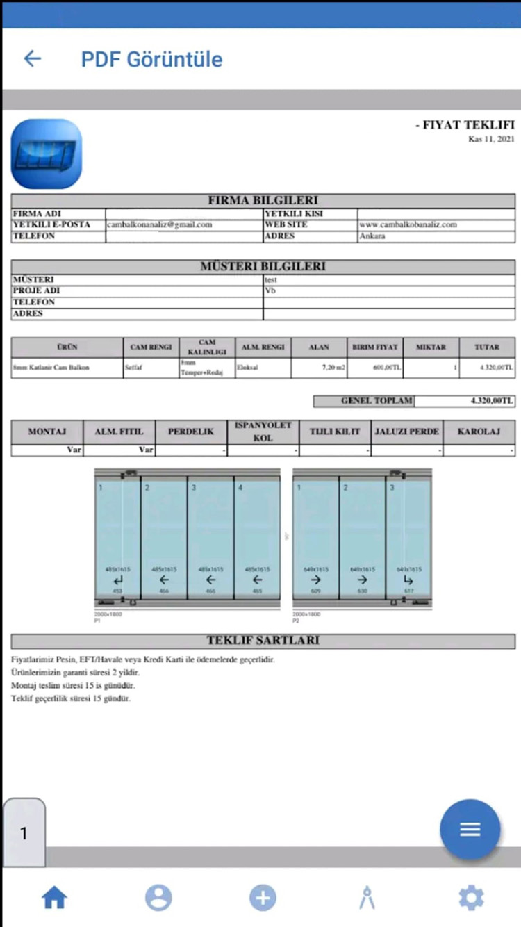 Cam Balkon Analiz Programı